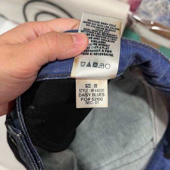 Joes Jeans Daisy Blues Mini Denim Skirt Patchwork Y2K - Picture 5 of 7